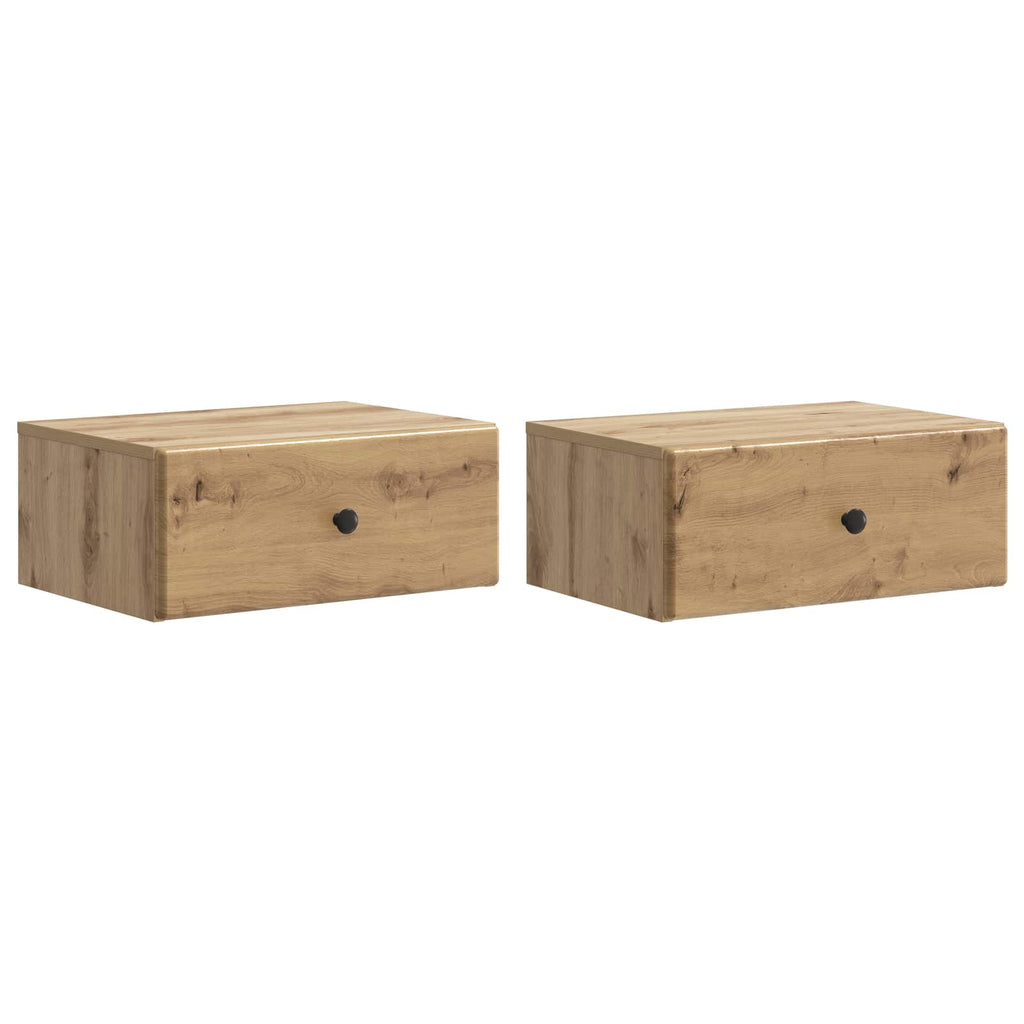 Wandmontierter Nachttisch 2 pcs Artisan-Eiche 49 x 34,5 x 20 cm