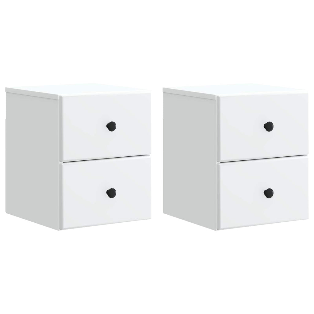 Wandmontierter Nachttisch 2 pcs Weiß 34,5 x 33 x 40 cm