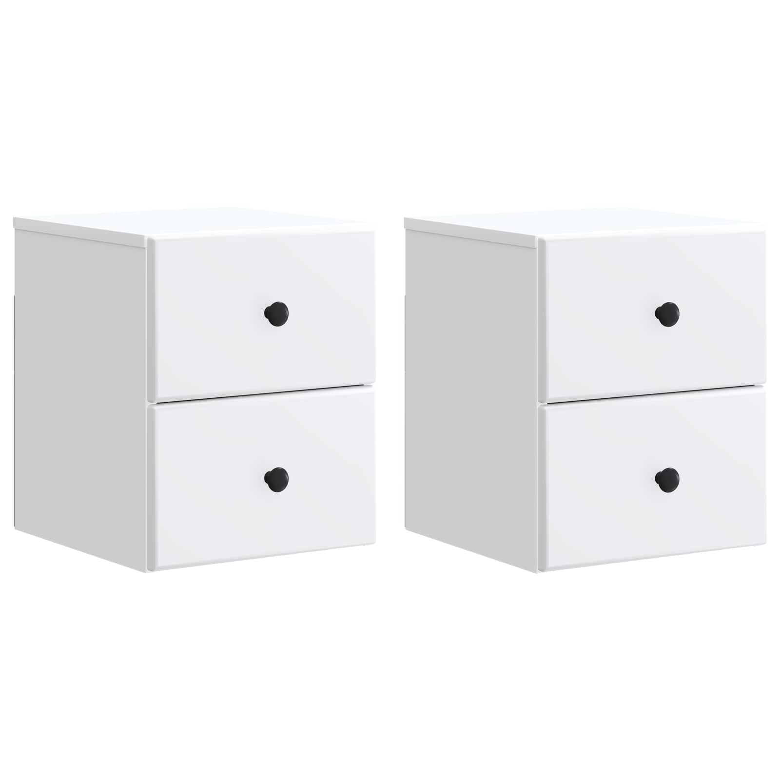 Wandmontierter Nachttisch 2 pcs Weiß 34,5 x 33 x 40 cm