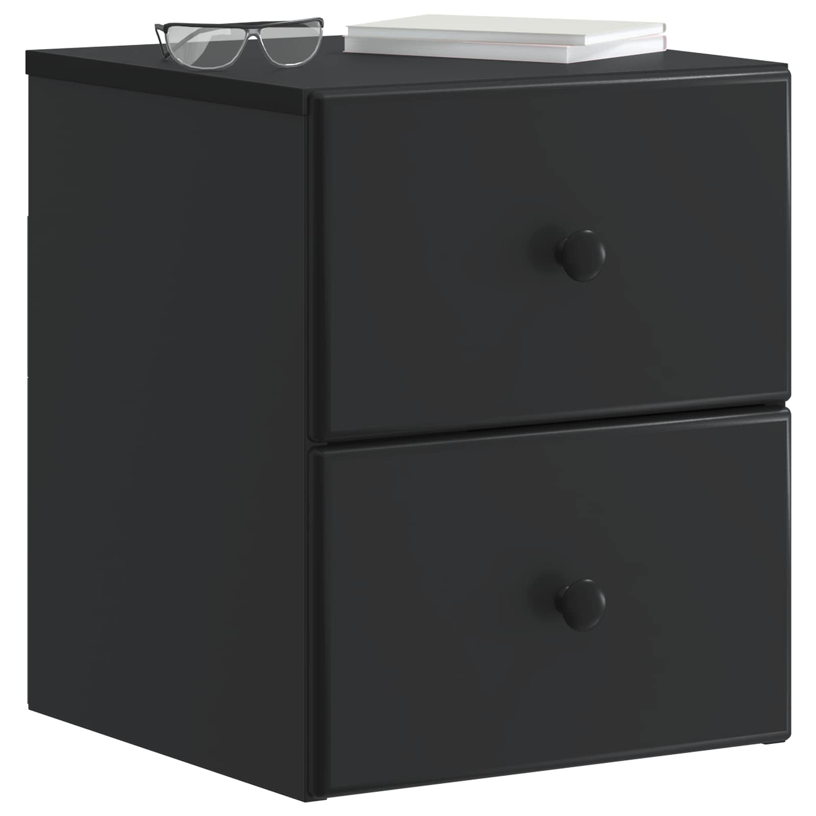 Wandmontierter Nachttisch Schwarz 34,5 x 33 x 40 cm