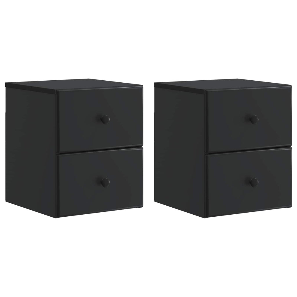 Wandmontierter Nachttisch 2 pcs Schwarz 34,5 x 33 x 40 cm