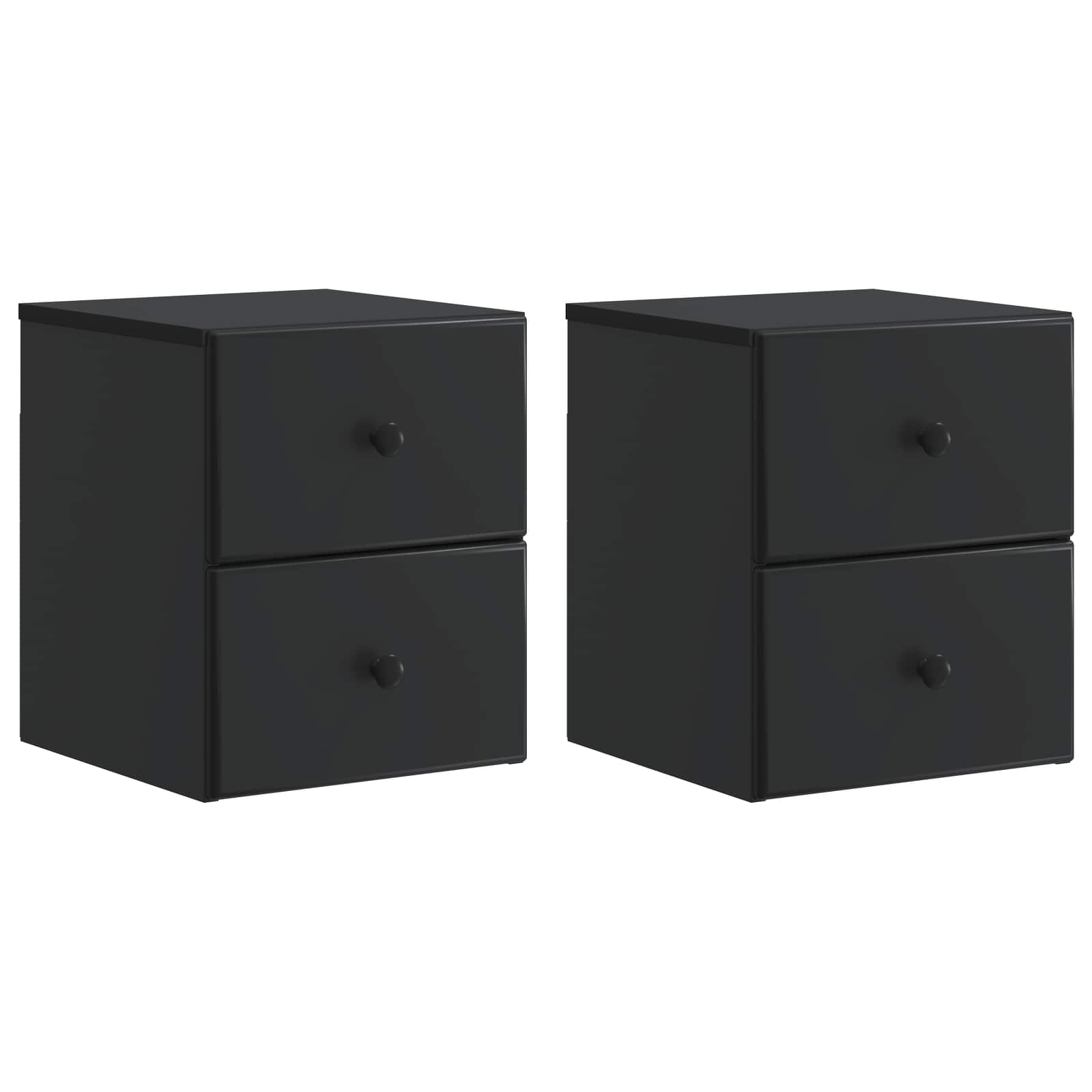 Wandmontierter Nachttisch 2 pcs Schwarz 34,5 x 33 x 40 cm