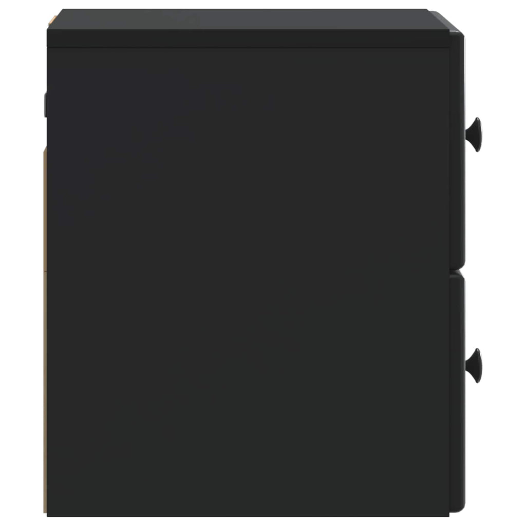 Wandmontierter Nachttisch 2 pcs Schwarz 34,5 x 33 x 40 cm