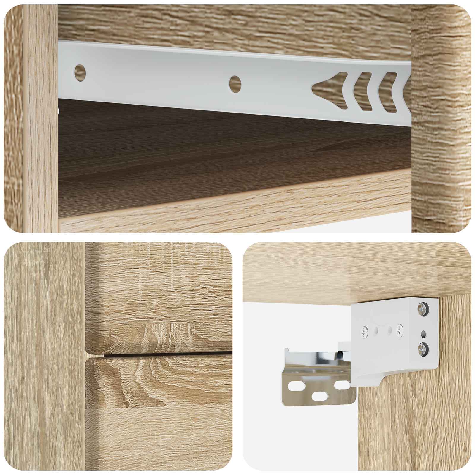 Wandmontierter Nachttisch 2 pcs Sonoma-Eiche 34,5 x 33 x 40 cm