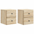 Wandmontierter Nachttisch 2 pcs Sonoma-Eiche 34,5 x 33 x 40 cm