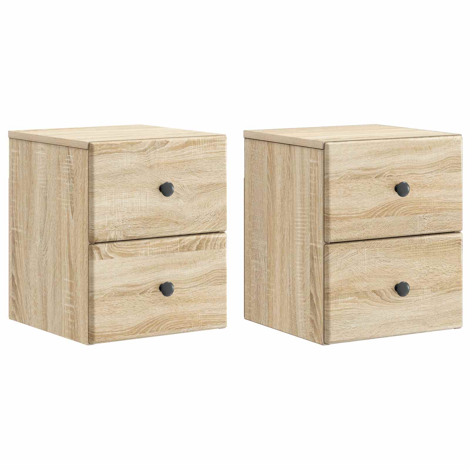 Wandmontierter Nachttisch 2 pcs Sonoma-Eiche 34,5 x 33 x 40 cm