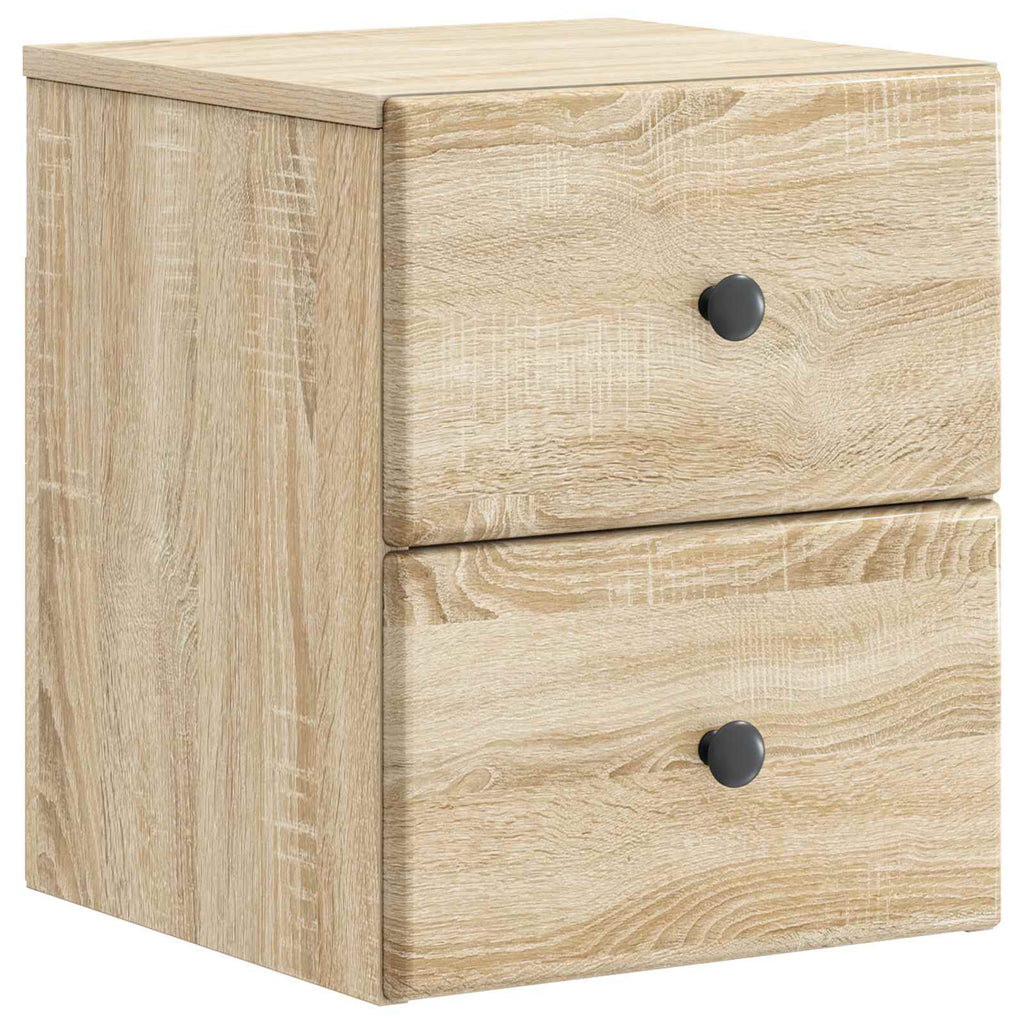 Wandmontierter Nachttisch 2 pcs Sonoma-Eiche 34,5 x 33 x 40 cm