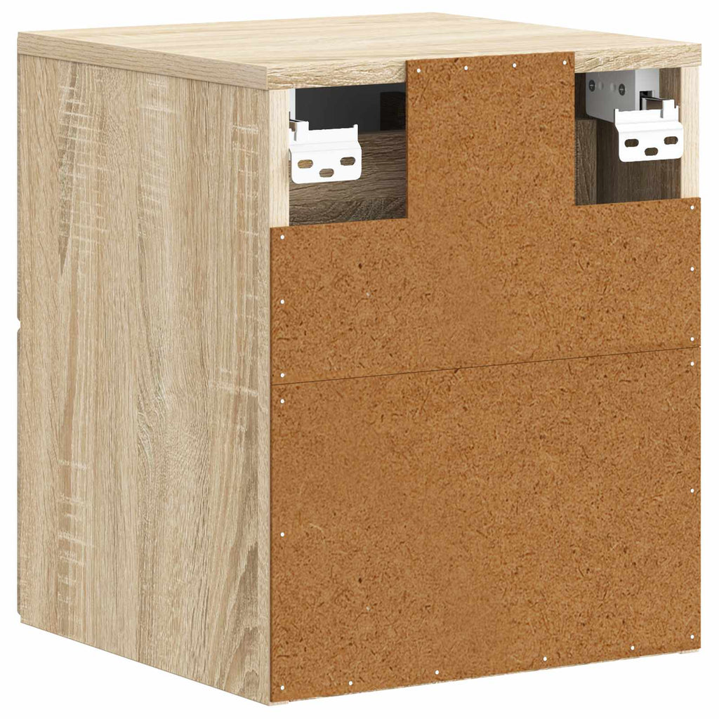 Wandmontierter Nachttisch 2 pcs Sonoma-Eiche 34,5 x 33 x 40 cm