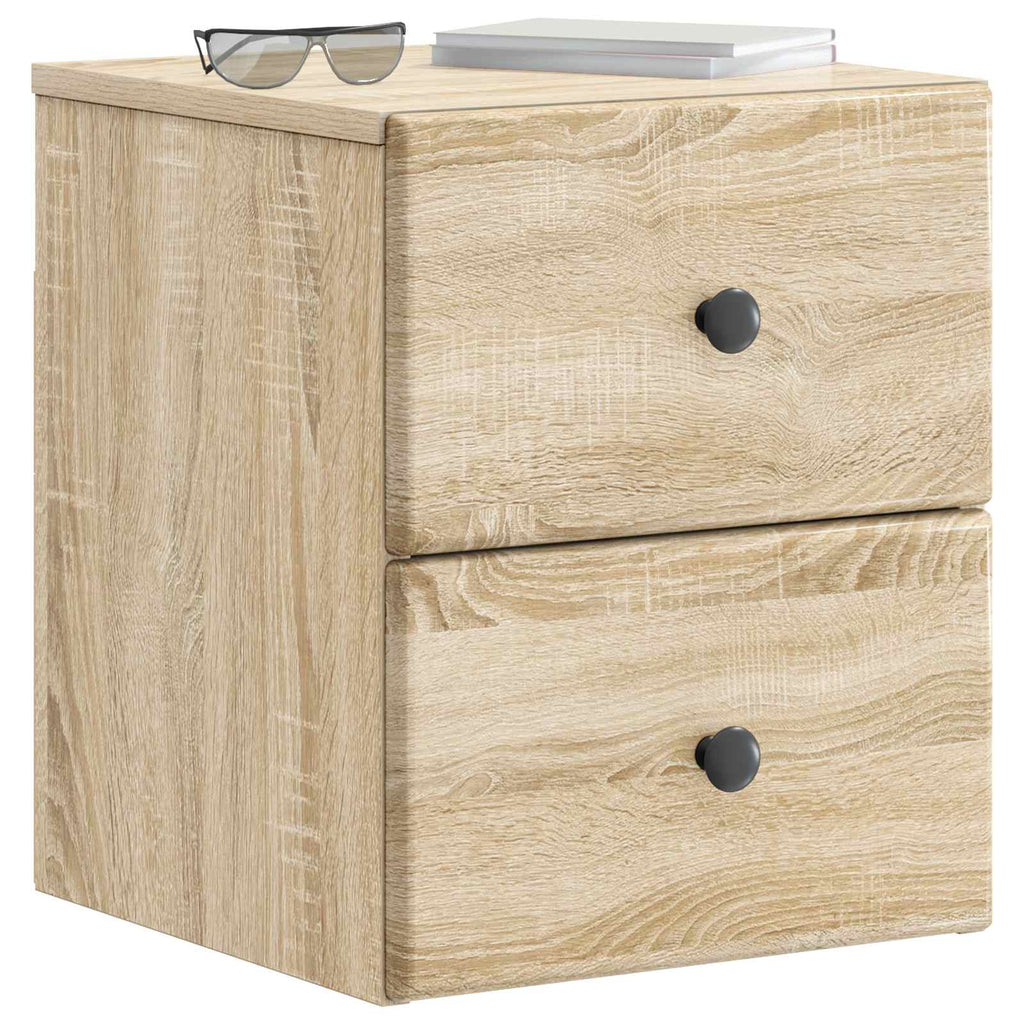 Wandmontierter Nachttisch 2 pcs Sonoma-Eiche 34,5 x 33 x 40 cm