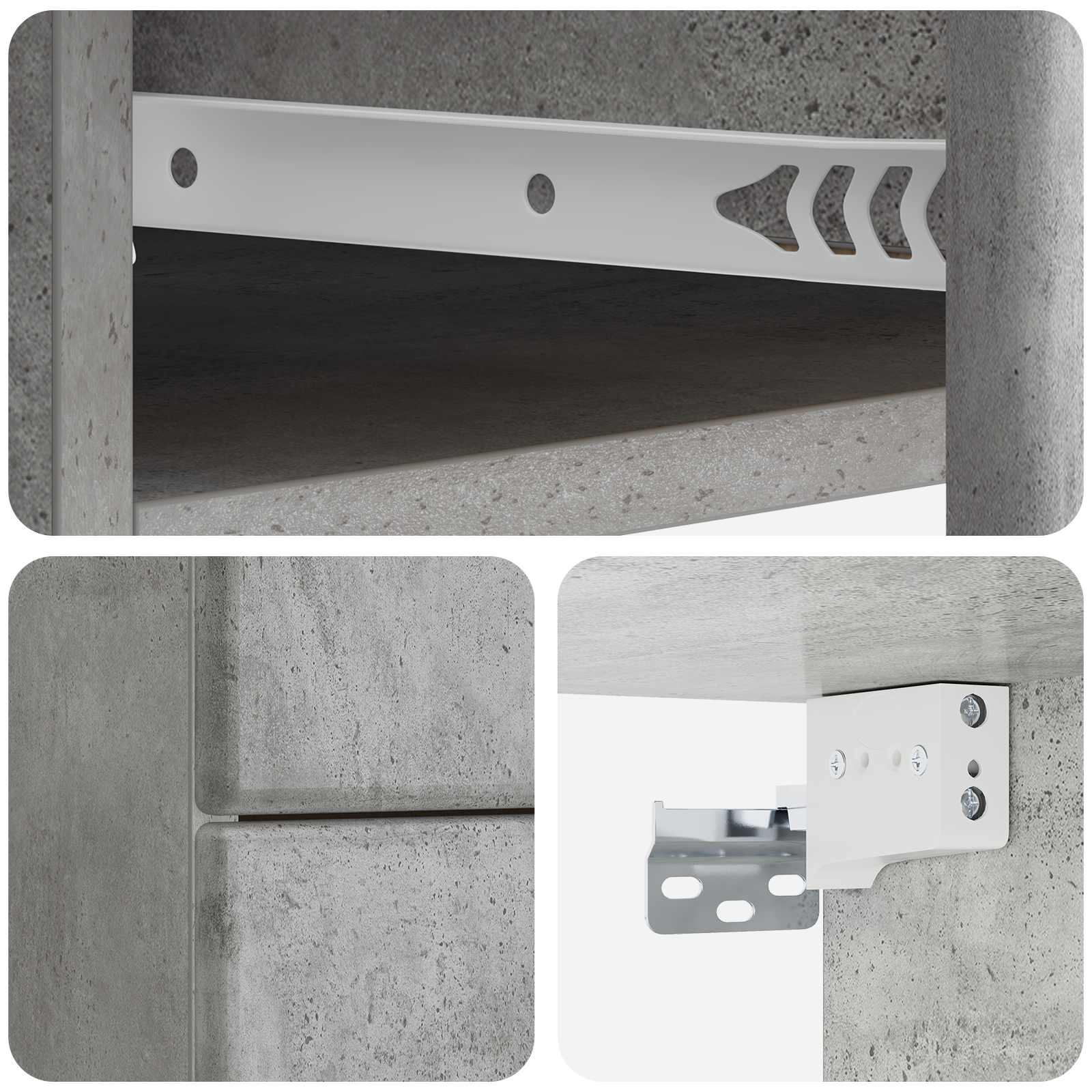 Wandmontierter Nachttisch Betongrau 34,5 x 33 x 40 cm