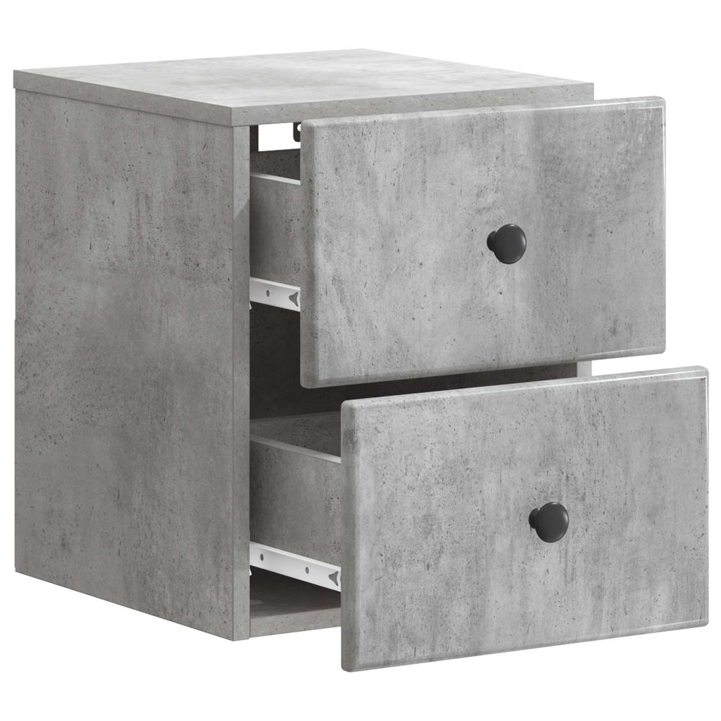 Wandmontierter Nachttisch Betongrau 34,5 x 33 x 40 cm