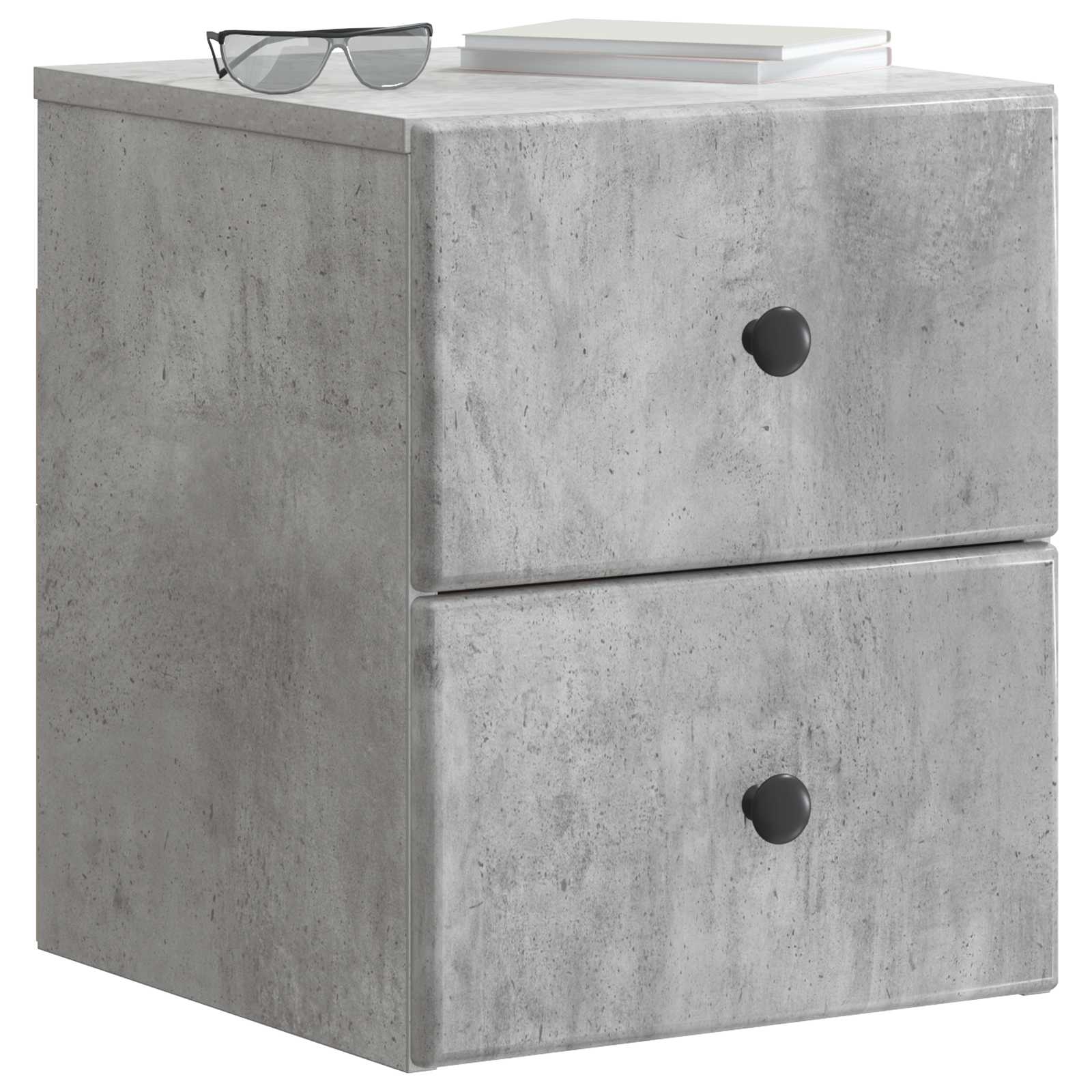 Wandmontierter Nachttisch Betongrau 34,5 x 33 x 40 cm
