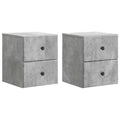 Wandmontierter Nachttisch 2 pcs Betongrau 34,5 x 33 x 40 cm