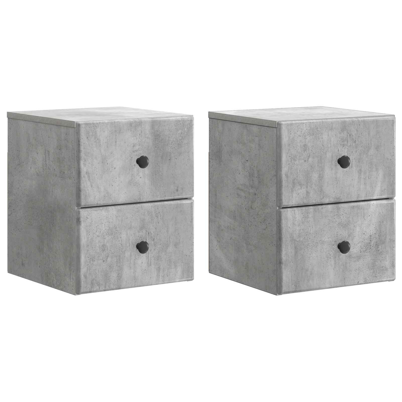 Wandmontierter Nachttisch 2 pcs Betongrau 34,5 x 33 x 40 cm