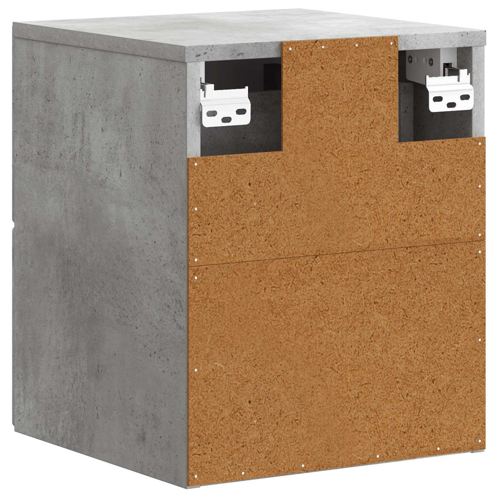 Wandmontierter Nachttisch 2 pcs Betongrau 34,5 x 33 x 40 cm