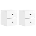 Wandmontierter Nachttisch 2 pcs Hochglanz Weiß Holzwerkstoff