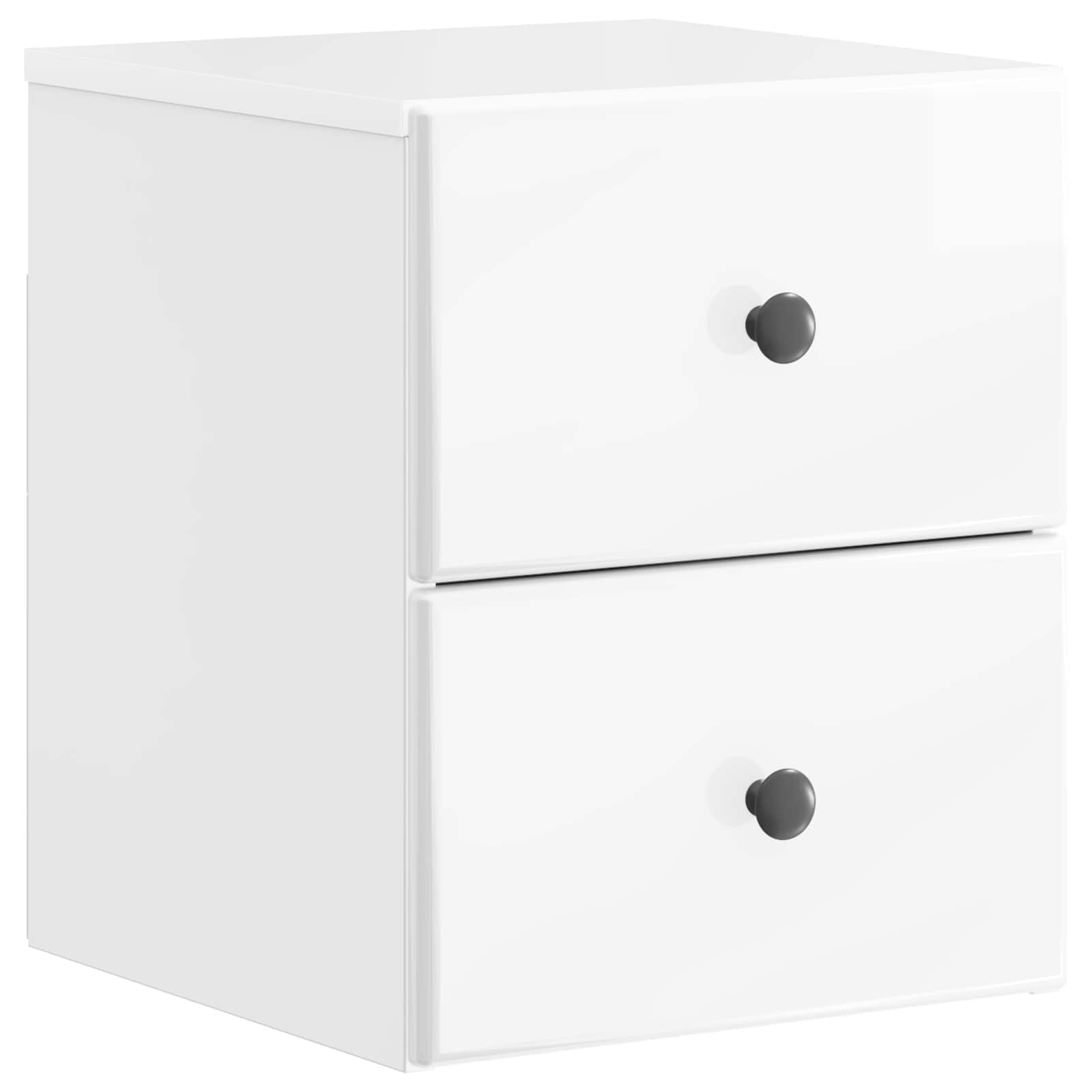Wandmontierter Nachttisch 2 pcs Hochglanz Weiß Holzwerkstoff