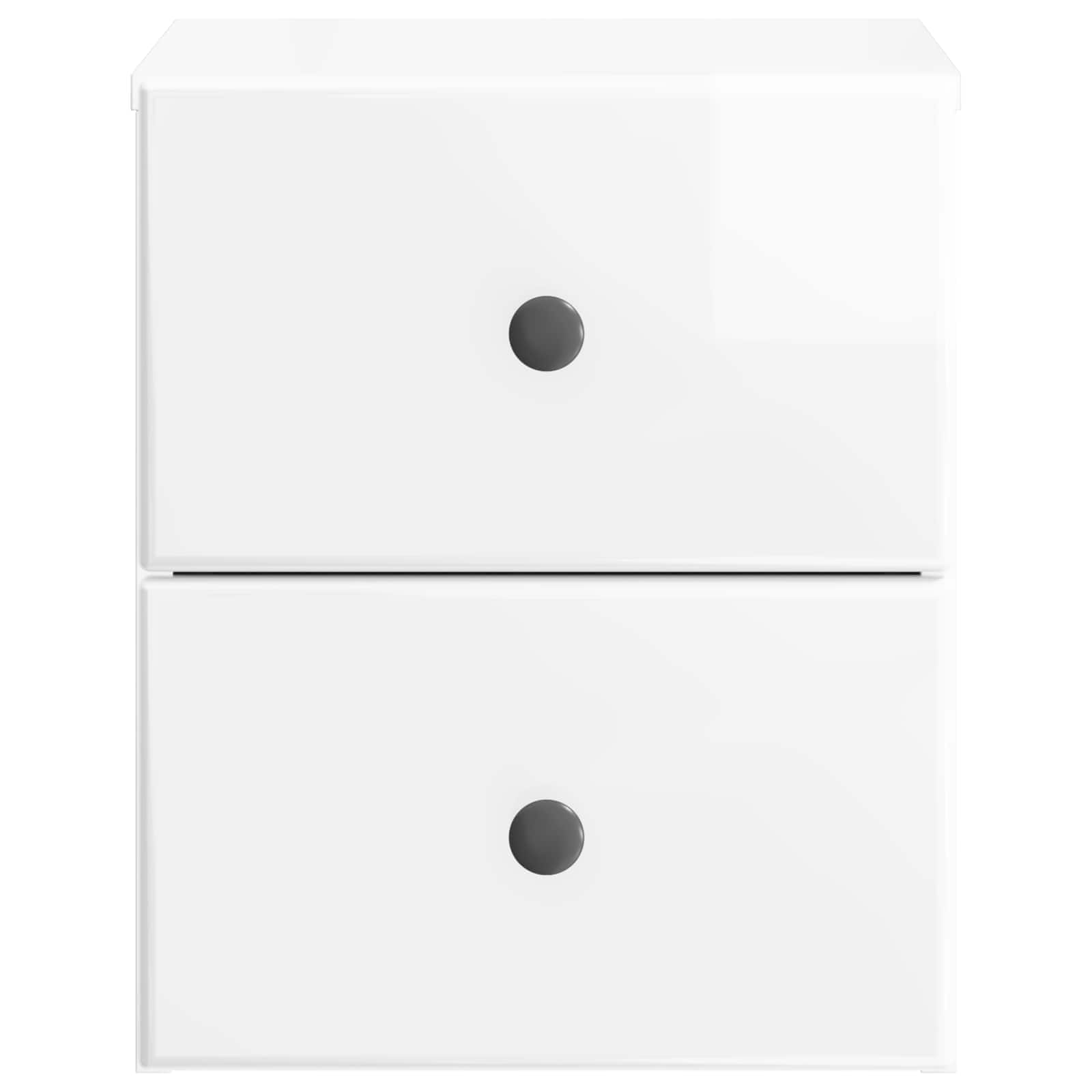 Wandmontierter Nachttisch 2 pcs Hochglanz Weiß Holzwerkstoff