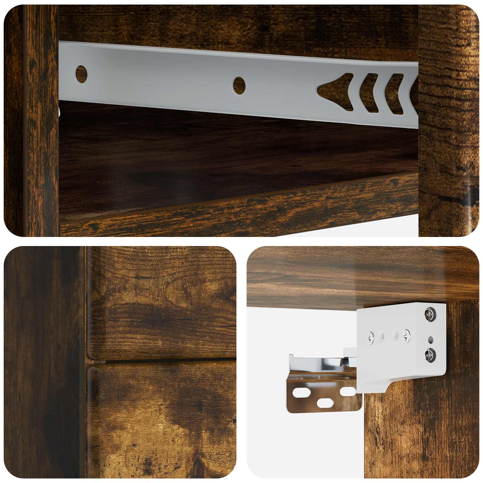 Wandmontierter Nachttisch 2 pcs Geräucherte Eiche Holzwerkstoff