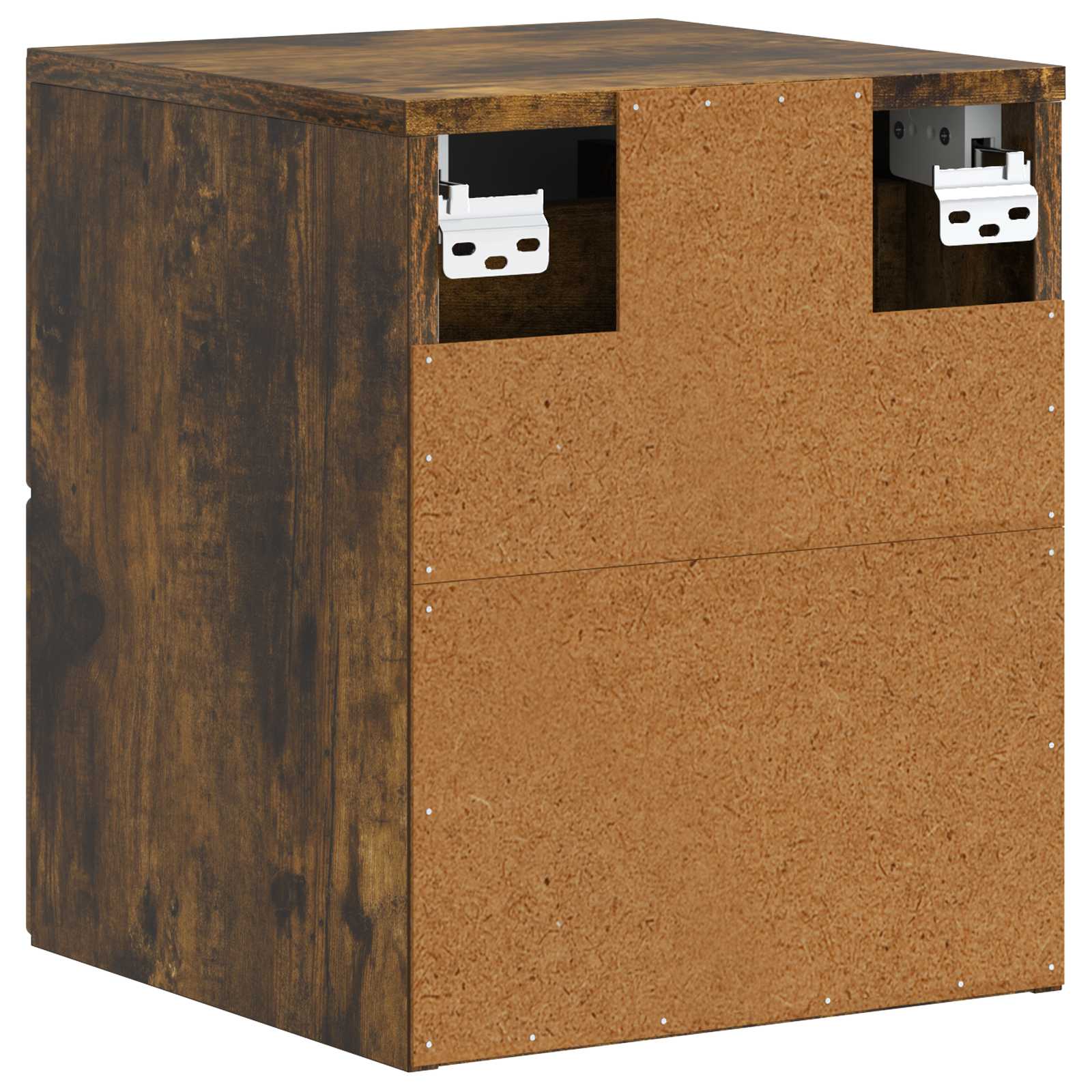 Wandmontierter Nachttisch 2 pcs Geräucherte Eiche Holzwerkstoff