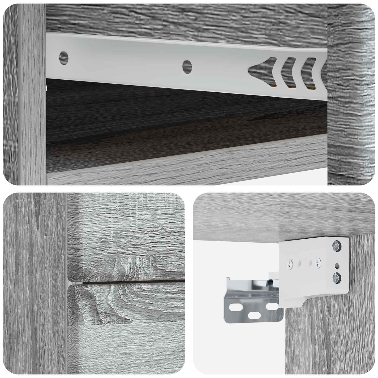 Wandmontierter Nachttisch Graues Sonoma 34,5 x 33 x 40 cm