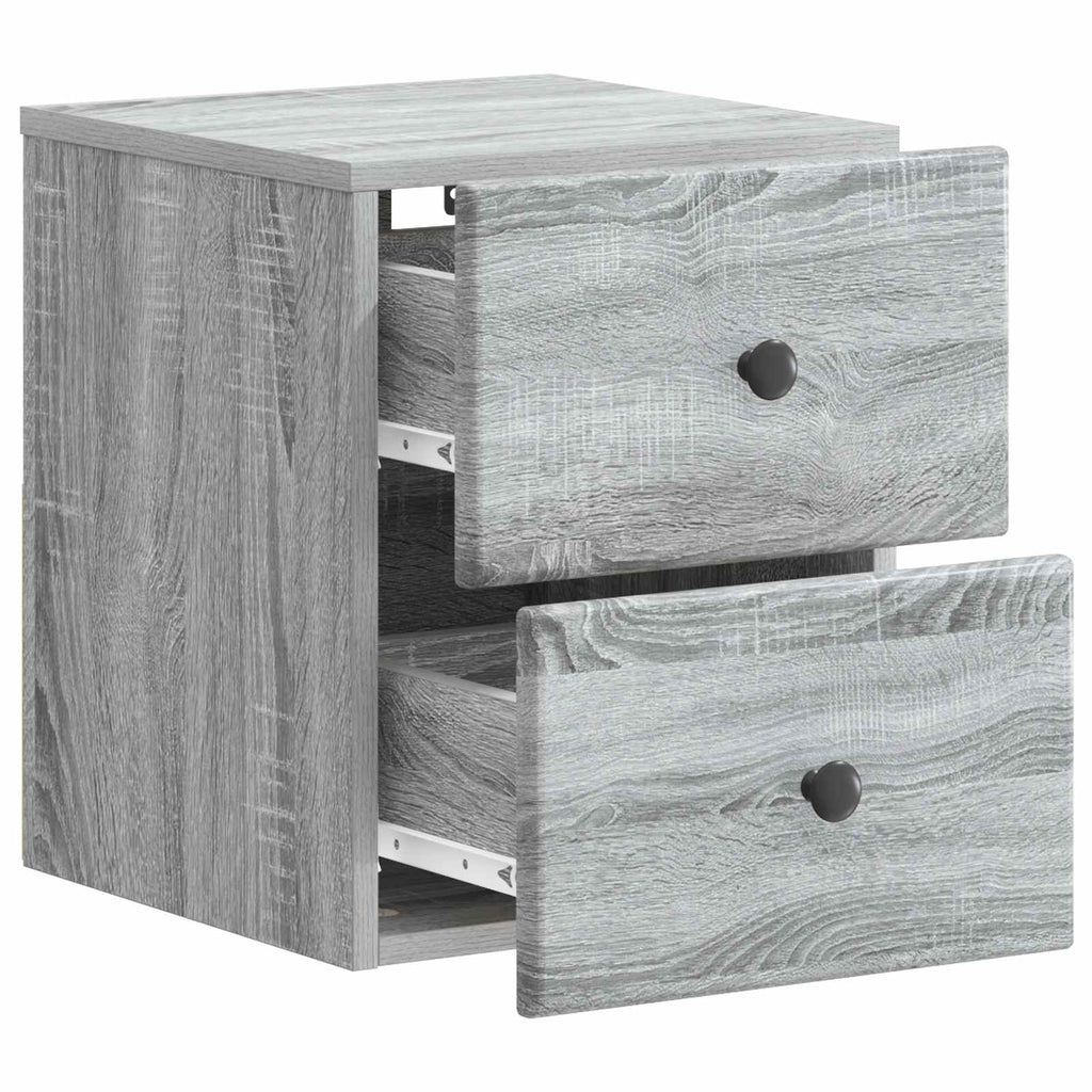 Wandmontierter Nachttisch Graues Sonoma 34,5 x 33 x 40 cm