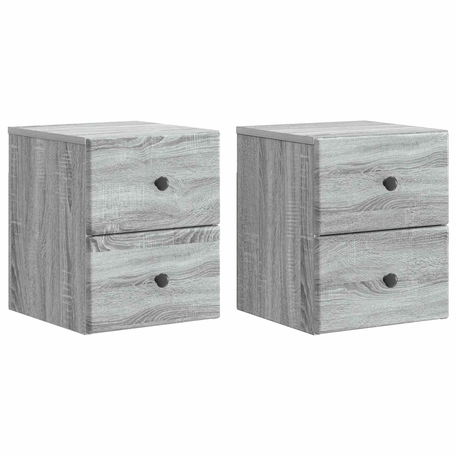Wandmontierter Nachttisch 2 pcs Graues Sonoma 34,5 x 33 x 40 cm