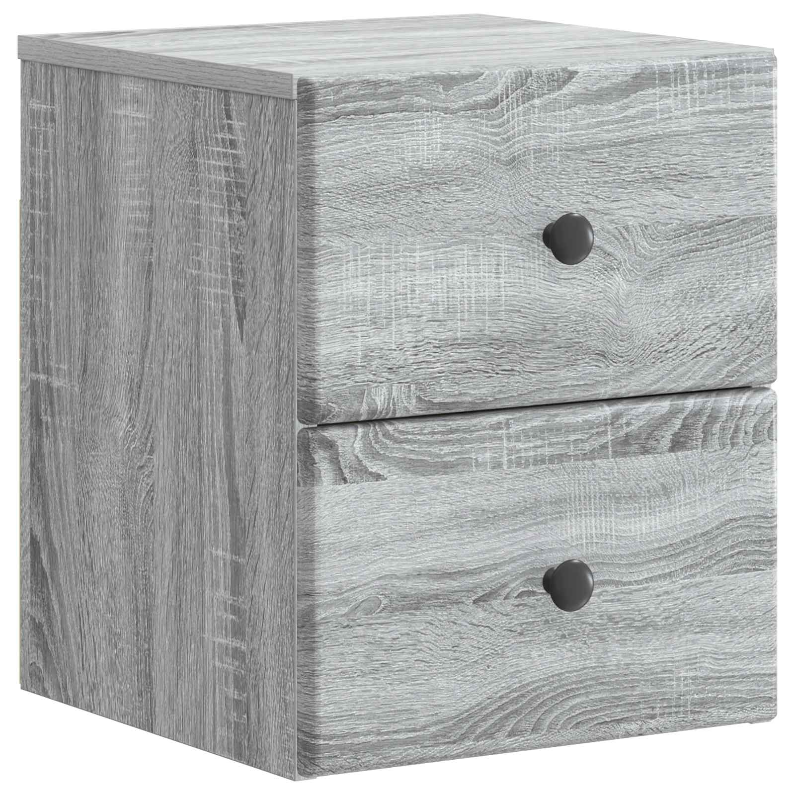 Wandmontierter Nachttisch 2 pcs Graues Sonoma 34,5 x 33 x 40 cm