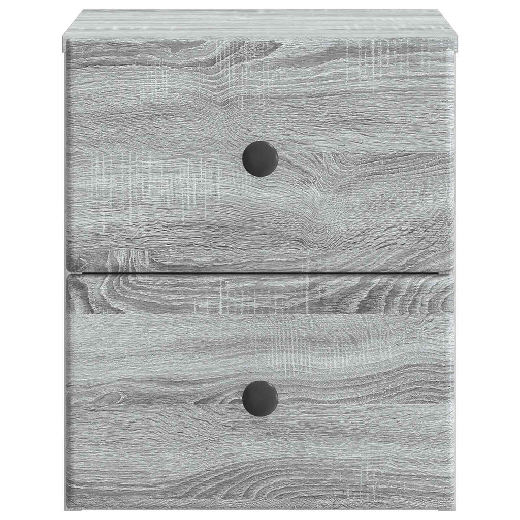 Wandmontierter Nachttisch 2 pcs Graues Sonoma 34,5 x 33 x 40 cm
