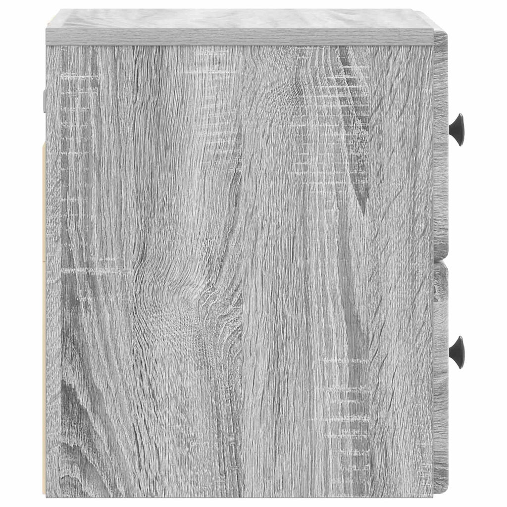 Wandmontierter Nachttisch 2 pcs Graues Sonoma 34,5 x 33 x 40 cm