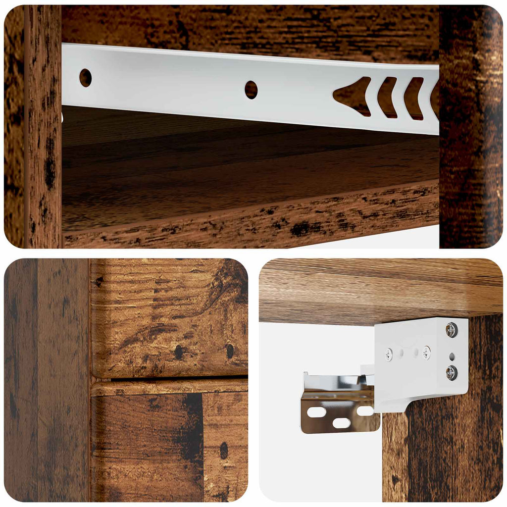 Wandmontierter Nachttisch Altholz 34,5 x 33 x 40 cm