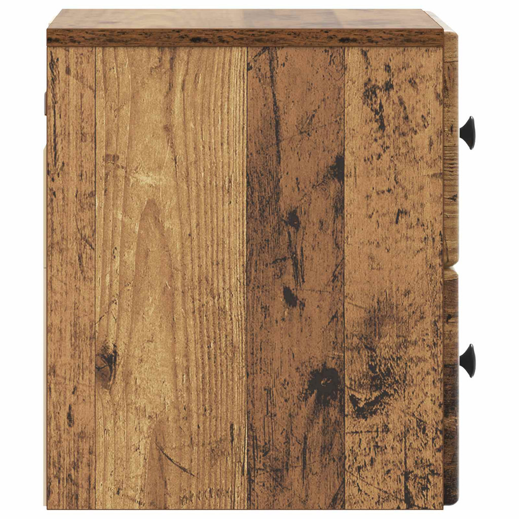 Wandmontierter Nachttisch 2 pcs Altholz 34,5 x 33 x 40 cm