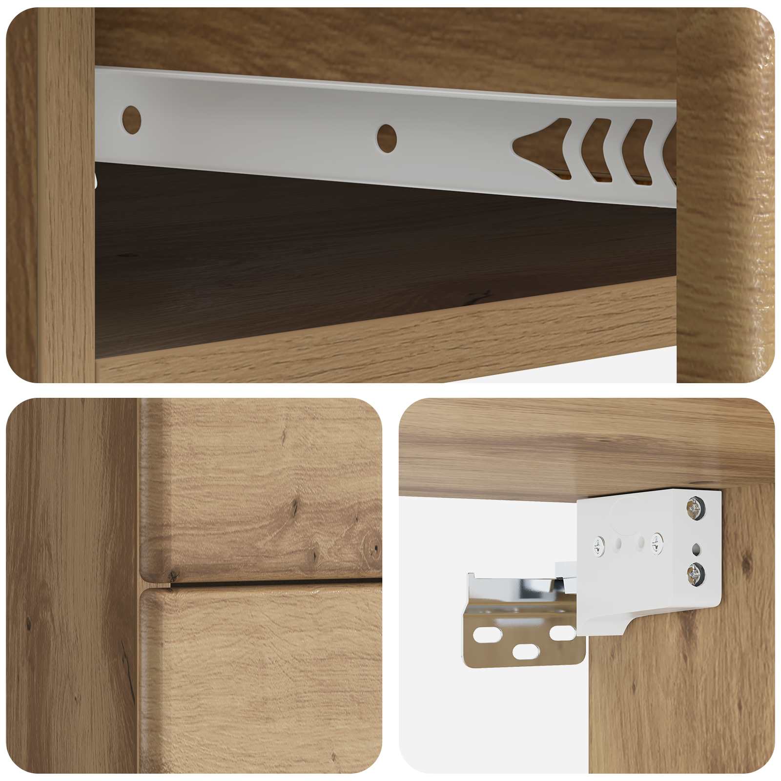 Wandmontierter Nachttisch 2 pcs Artisan-Eiche 34,5 x 33 x 40 cm