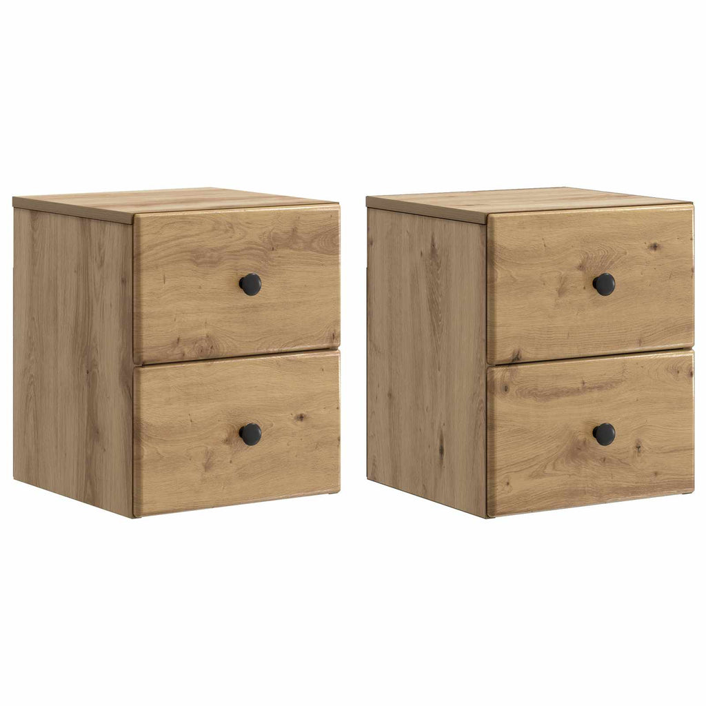 Wandmontierter Nachttisch 2 pcs Artisan-Eiche 34,5 x 33 x 40 cm