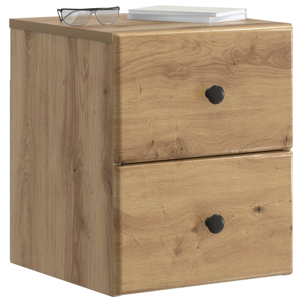Wandmontierter Nachttisch 2 pcs Artisan-Eiche 34,5 x 33 x 40 cm