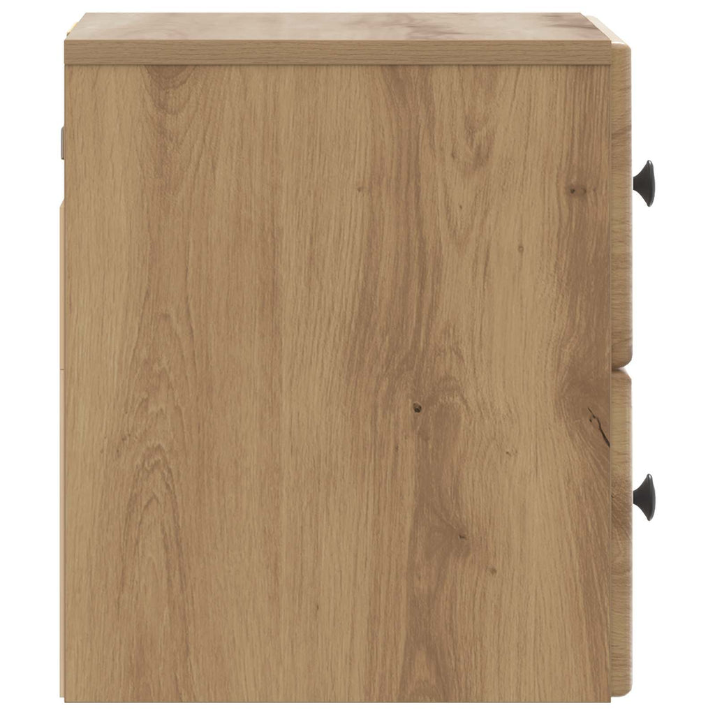 Wandmontierter Nachttisch 2 pcs Artisan-Eiche 34,5 x 33 x 40 cm