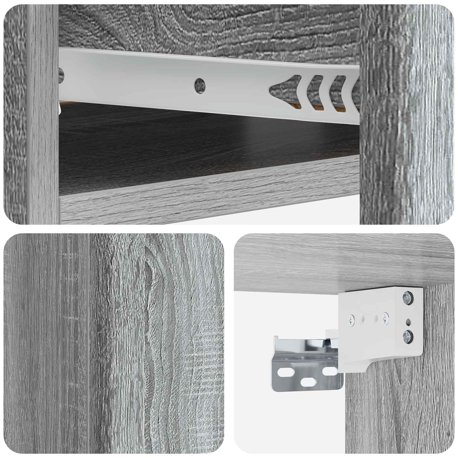 Wandmontierter Beistelltisch Graues Sonoma 59 x 34,5 x 17 cm
