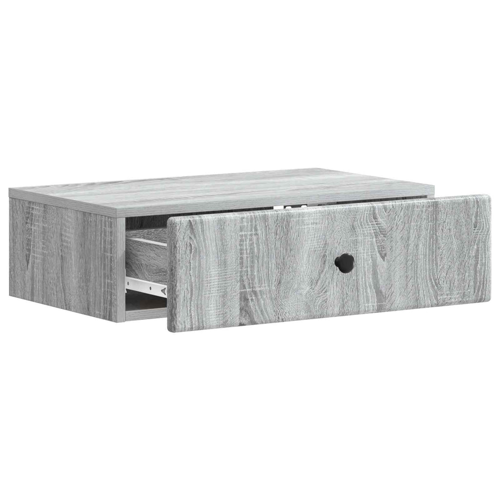 Wandmontierter Beistelltisch Graues Sonoma 59 x 34,5 x 17 cm