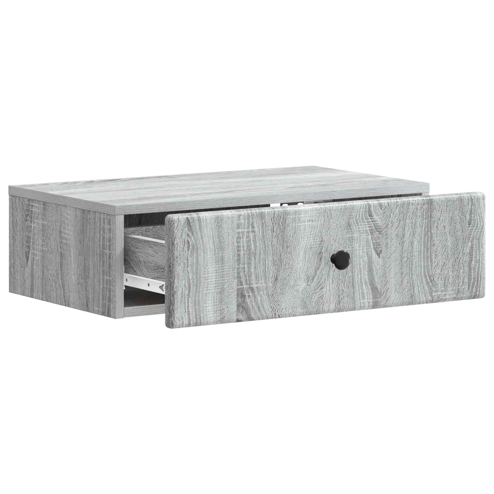 Wandmontierter Beistelltisch Graues Sonoma 59 x 34,5 x 17 cm