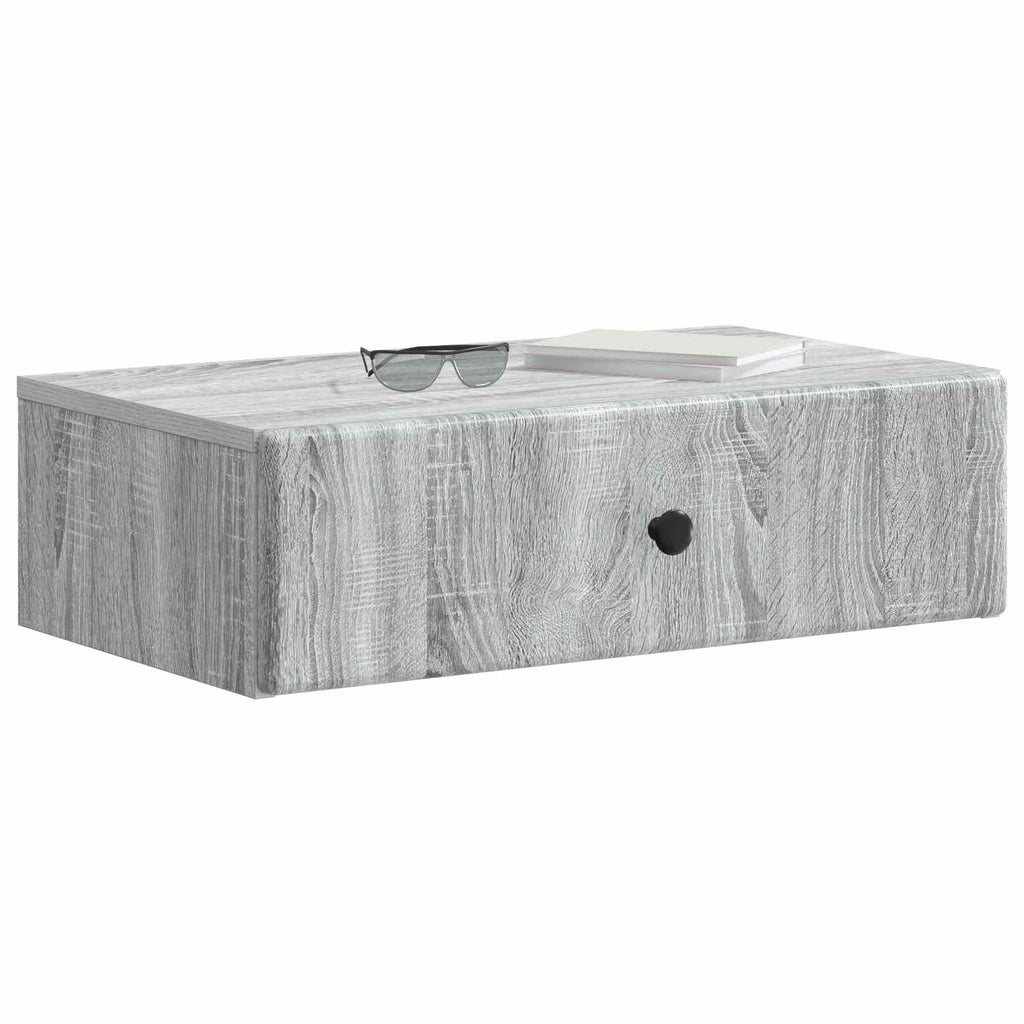 Wandmontierter Beistelltisch Graues Sonoma 59 x 34,5 x 17 cm