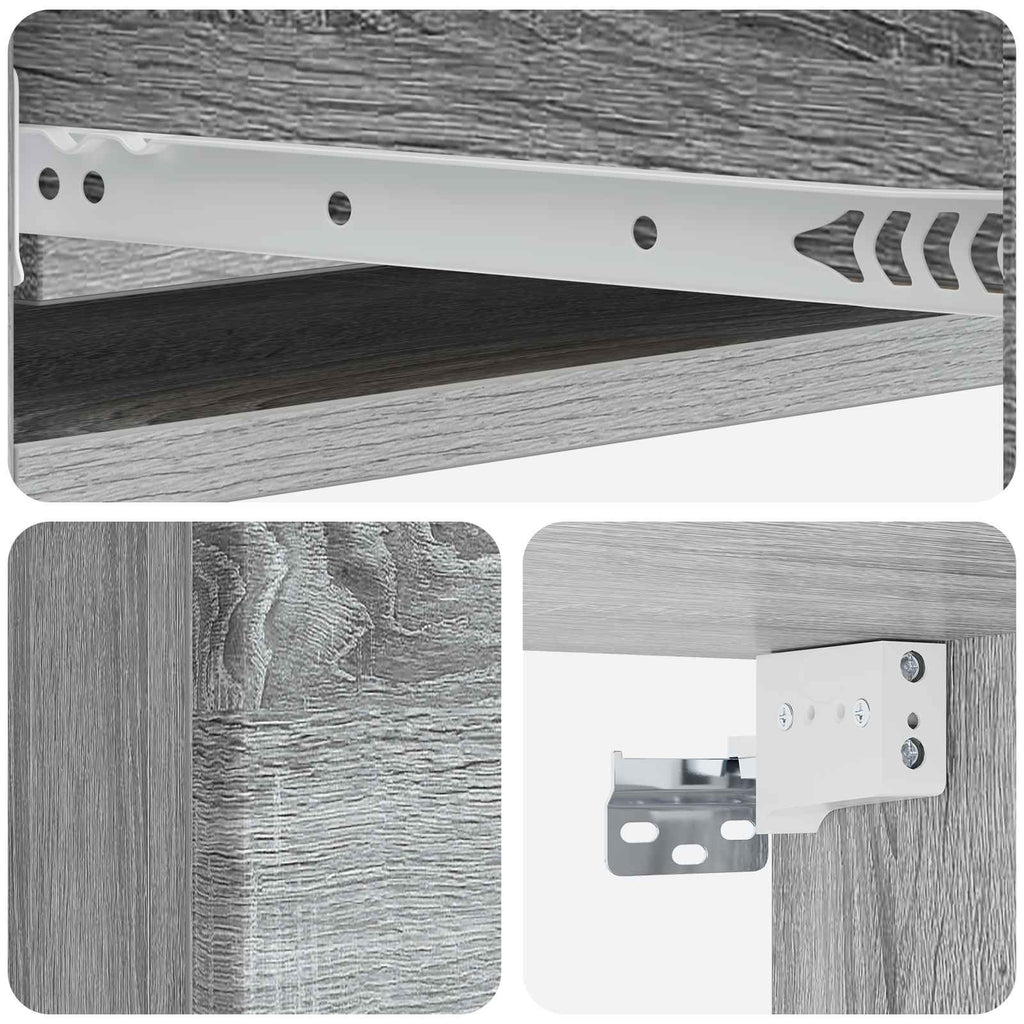 Wandmontierter Beistelltisch Graues Sonoma 87,5 x 34,5 x 17 cm