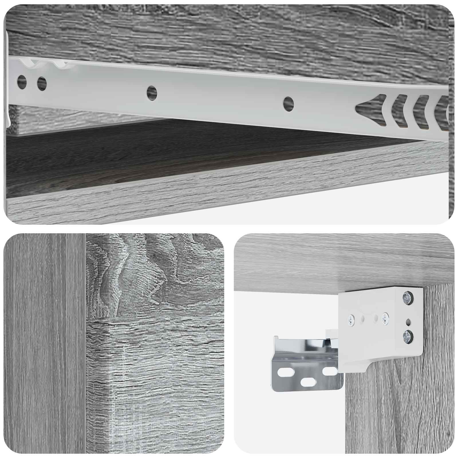 Wandmontierter Beistelltisch Graues Sonoma 87,5 x 34,5 x 17 cm