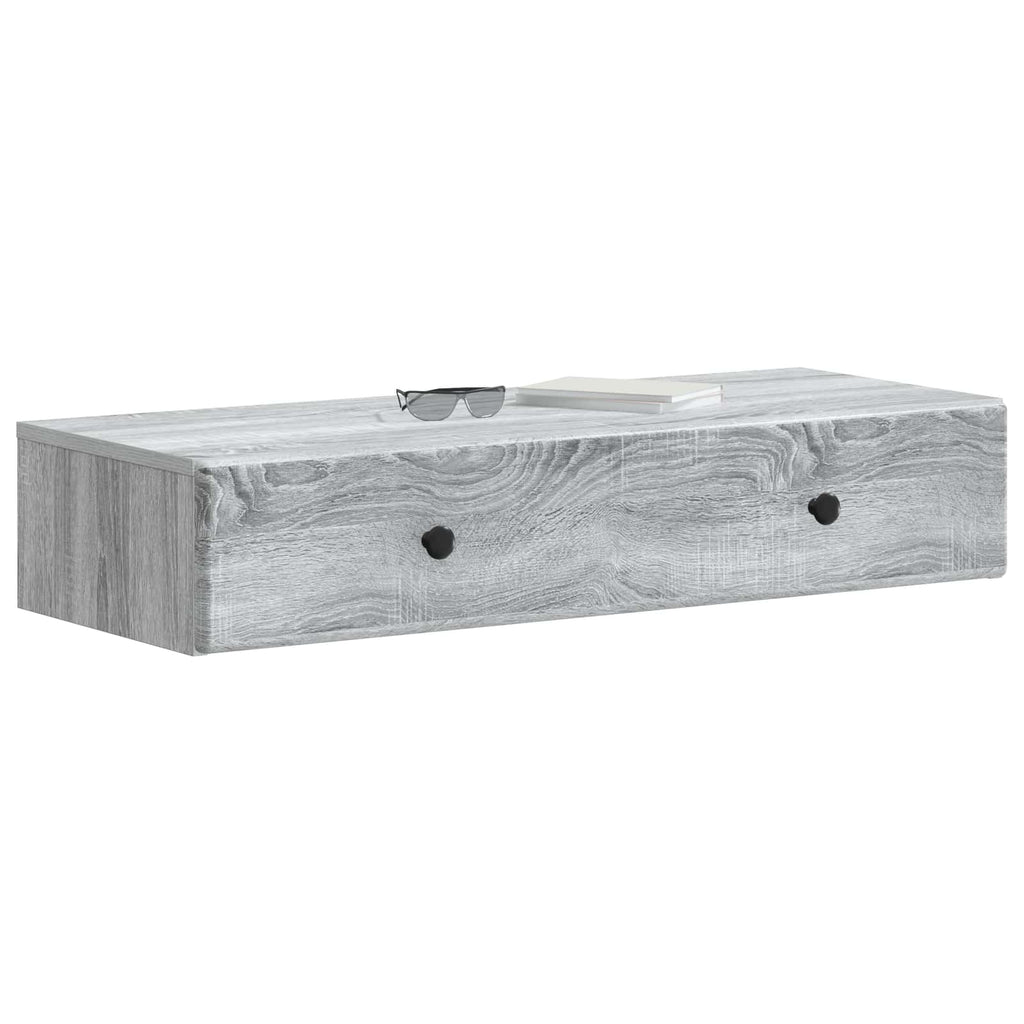 Wandmontierter Beistelltisch Graues Sonoma 87,5 x 34,5 x 17 cm