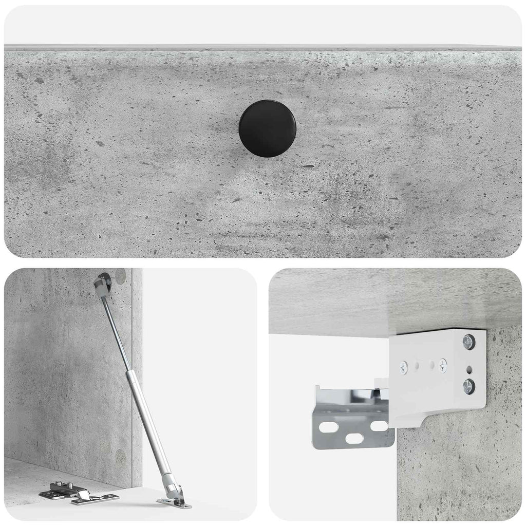 Wandmontierter TV-Schrank 59,5 x 41 x 30 cm Betongrau