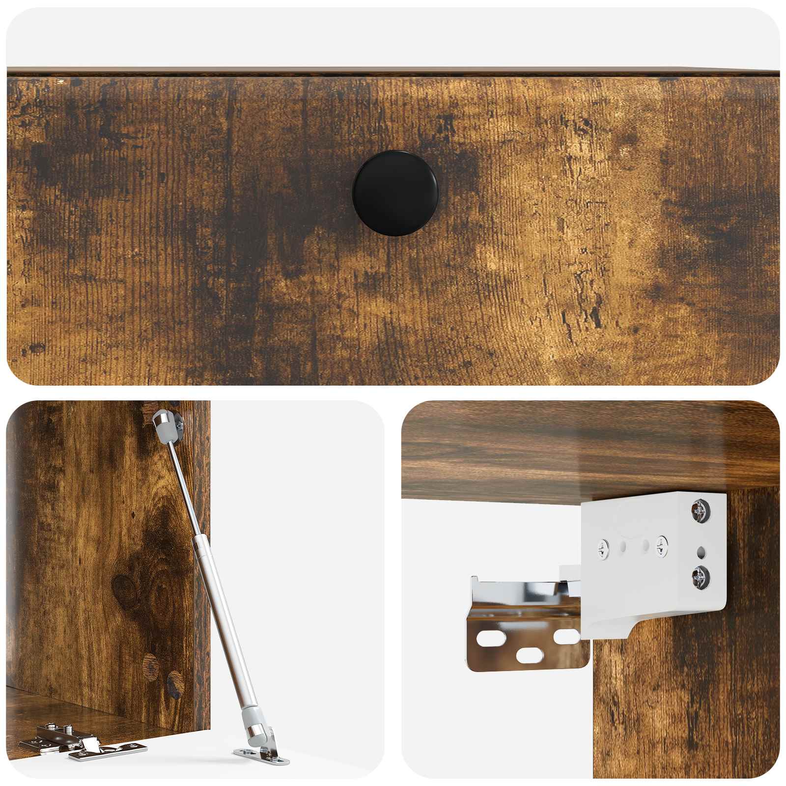 Wandmontierter TV-Schrank 59,5 x 41 x 30 cm Geräucherte Eiche