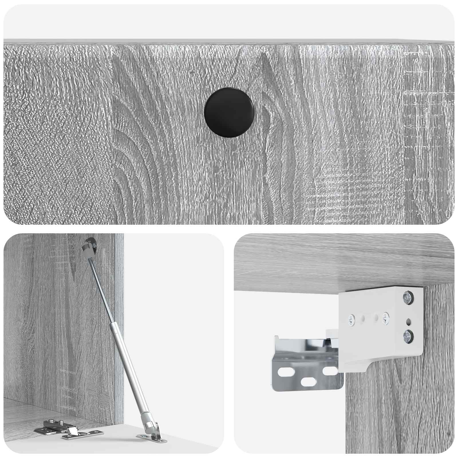 Wandmontierter TV-Schrank 59,5 x 41 x 30 cm Grau Sonoma