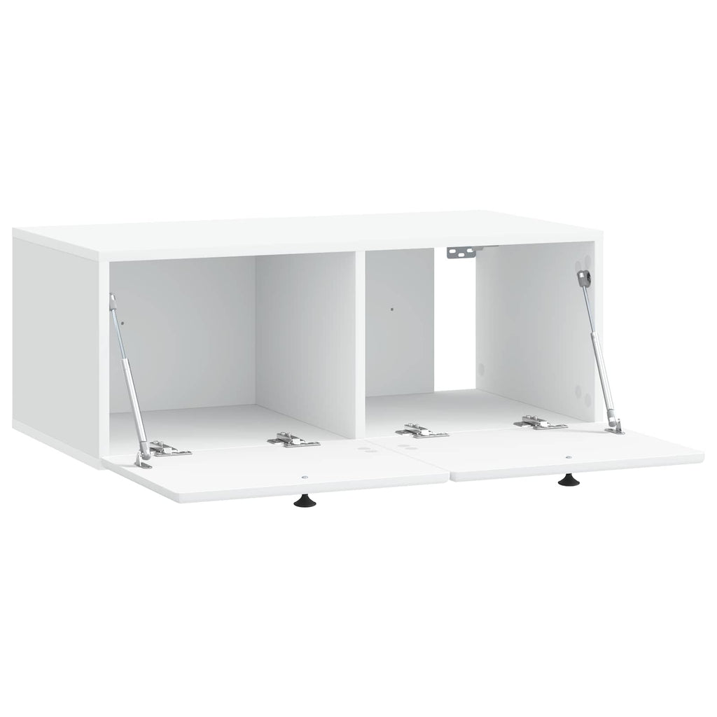 Wandmontierter TV-Schrank 78,5 x 41 x 30 cm Weiß Holzwerkstoff