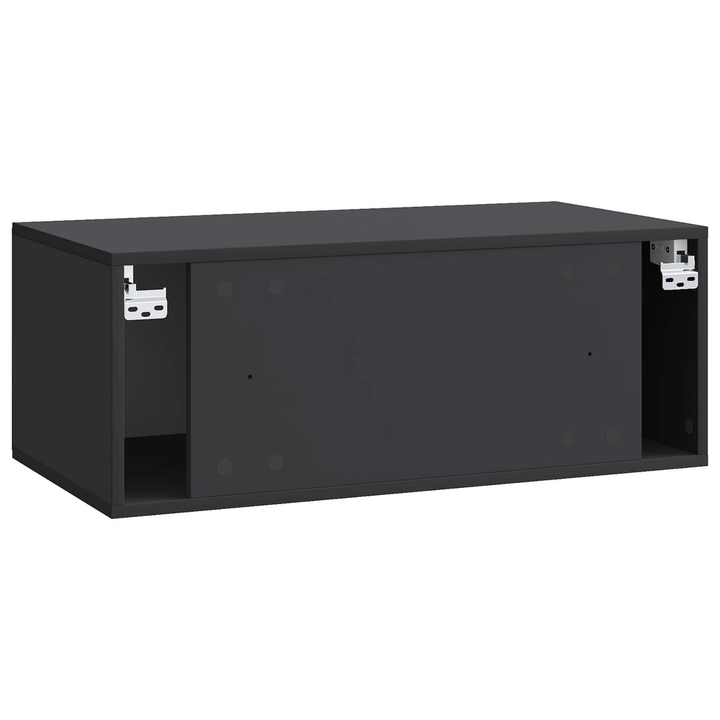 Wandmontierter TV-Schrank 78,5 x 41 x 30 cm Schwarz