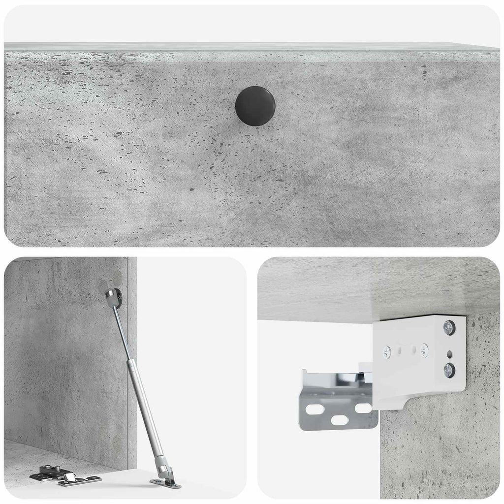 Wandmontierter TV-Schrank 78,5 x 41 x 30 cm Betongrau