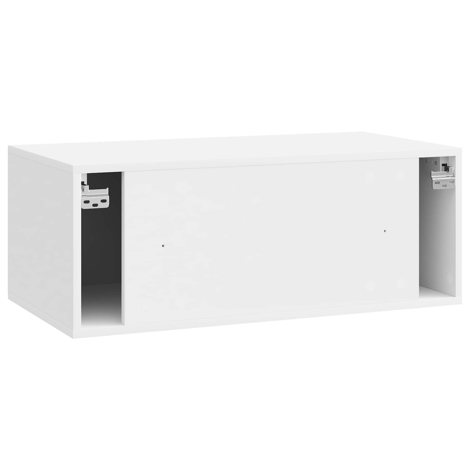 Wandmontierter TV-Schrank 78,5 x 41 x 30 cm Hochglanz Weiß
